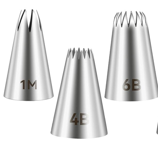 Set of 6 Piping tips/set de 6 duyas