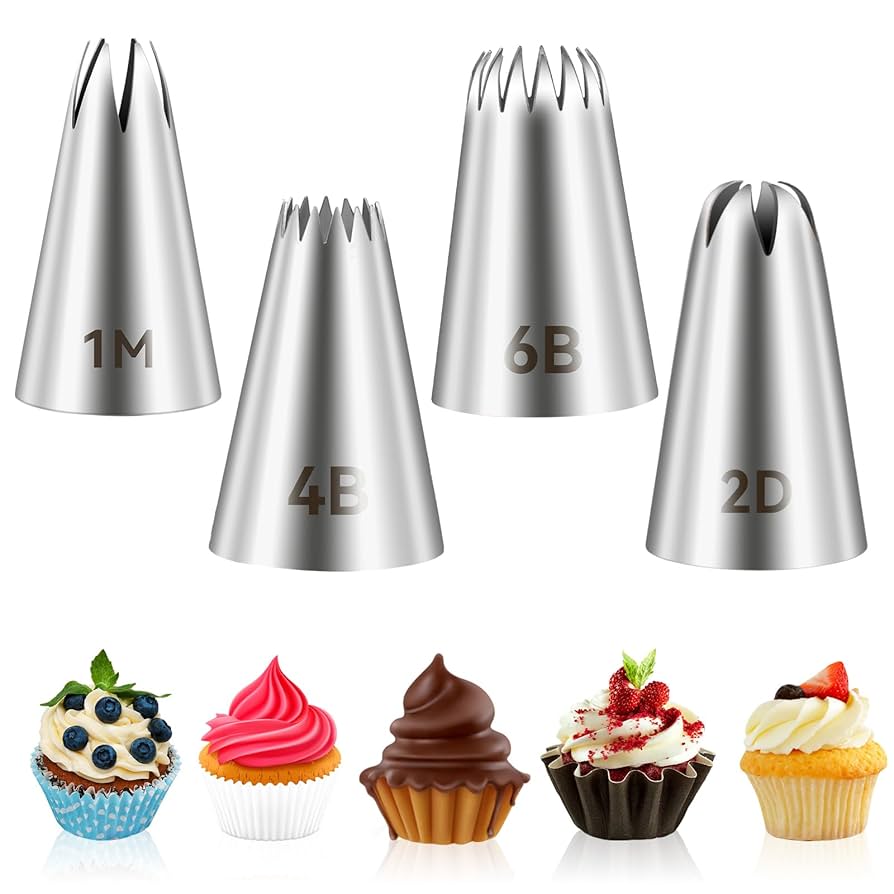 Set of 6 Piping tips/set de 6 duyas
